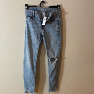 American Eagle Outfitters Women's Ripped Blue Skinny Jeans